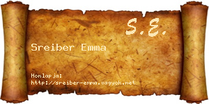 Sreiber Emma névjegykártya